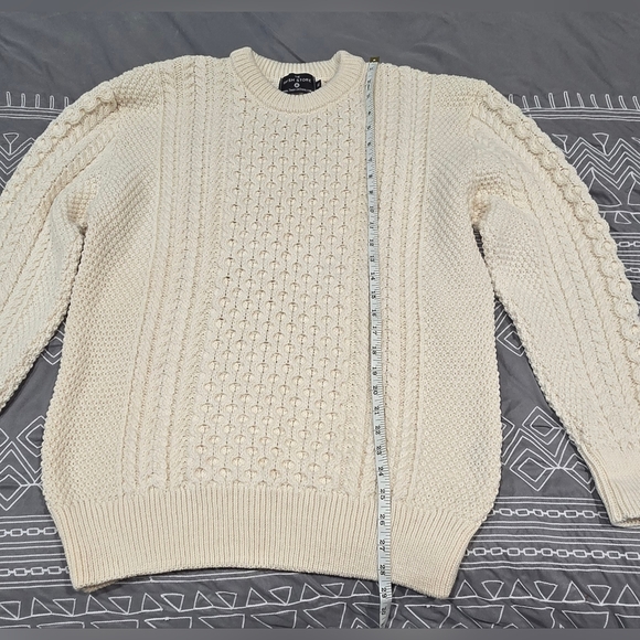 The Irish Store Cream Merino Wool Knit Sweater Size XL - Picture 3 of 5